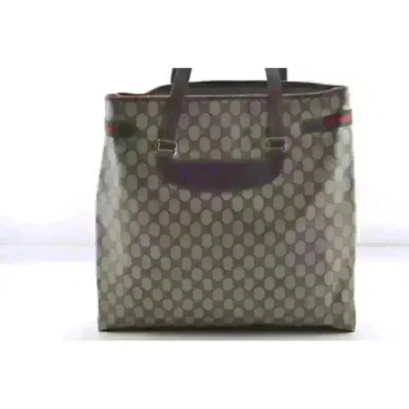 GUCCI Web Sherry Line Shoulder Tote Bag GG PVC, Vintage Authenticated - Picture 4 of 17